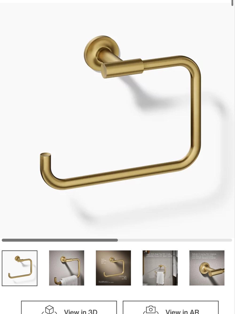 Kholer purist towel ring. - Picture 5 of 5